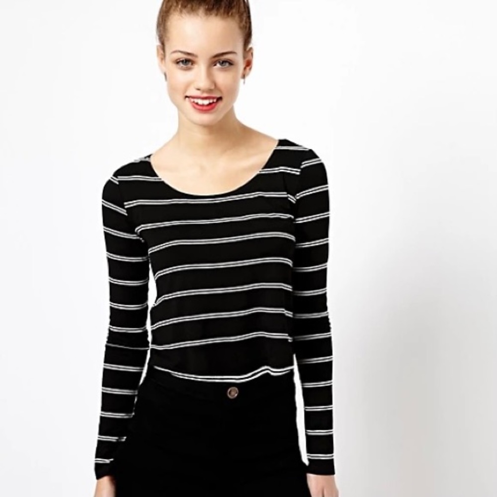 New Look Double Stripe Crop Top
